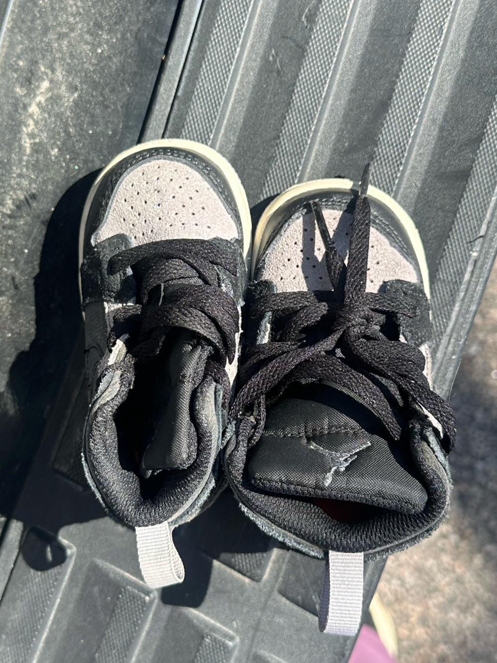 Jordan Kids Gray and Black High-Top Sneakers